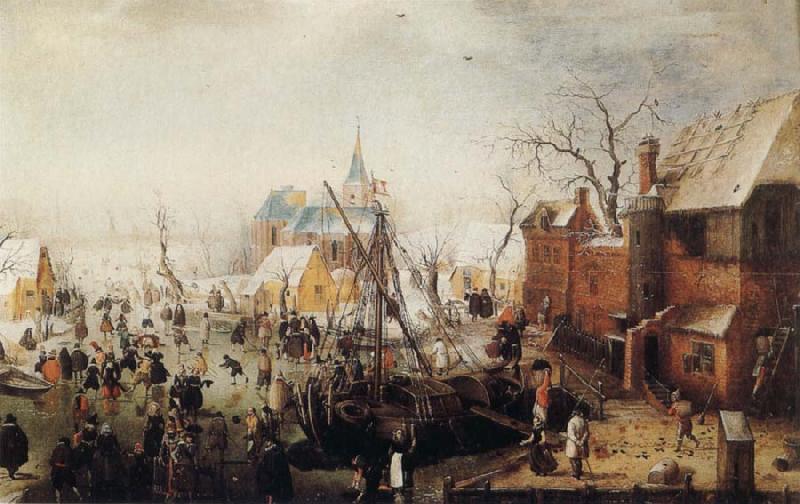 Hendrick Avercamp Winter Scene at Yselmuiden